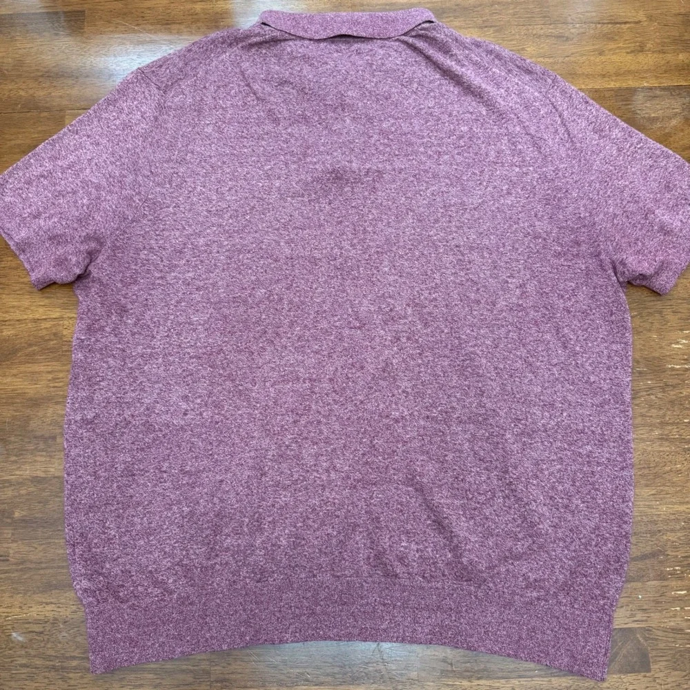 Banana Republic Polo Shirt Mens XL Maroon Red Silk Linen Blend Knit Short Sleeve